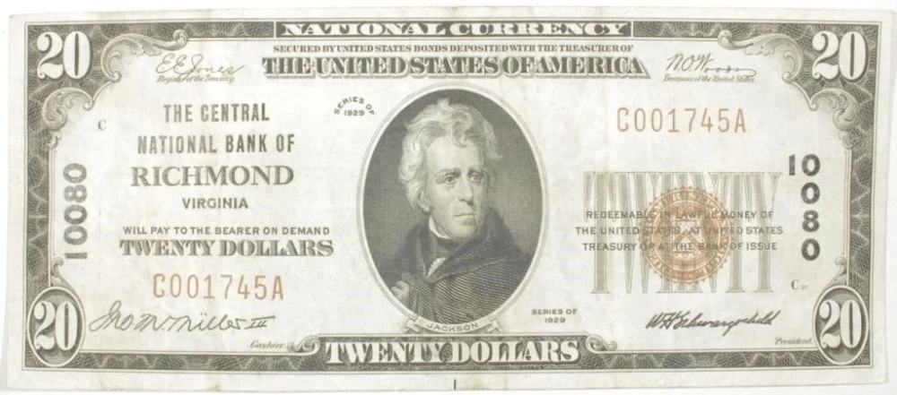 1929 Richmond VA $20 National