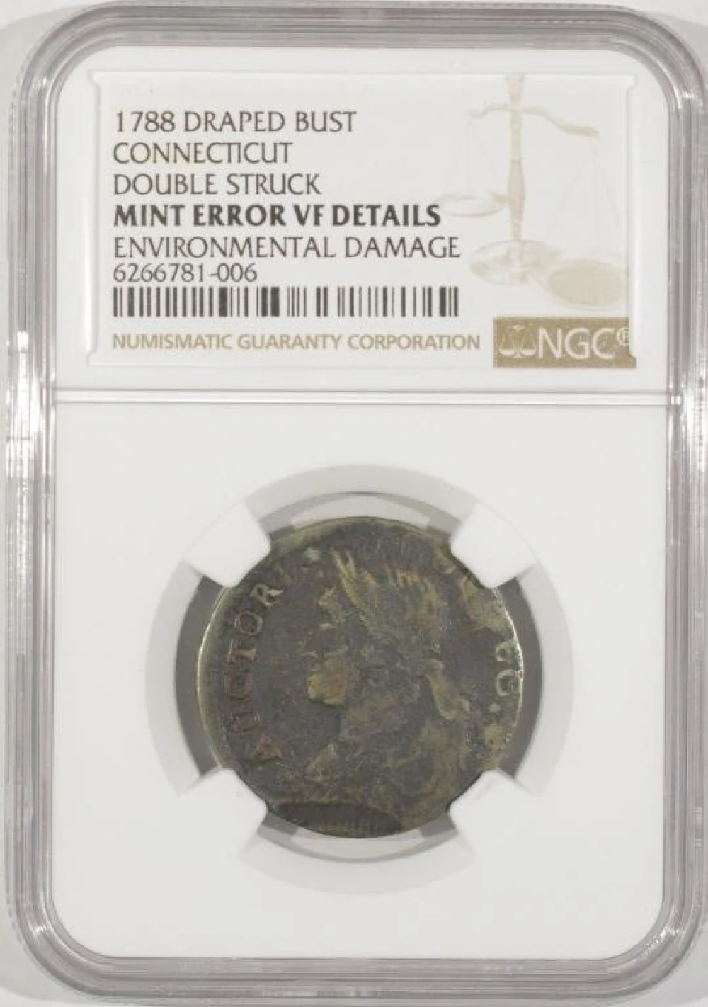 Double Struck 1788 Connecticut Cent