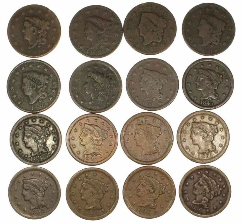16 Different Large Cents