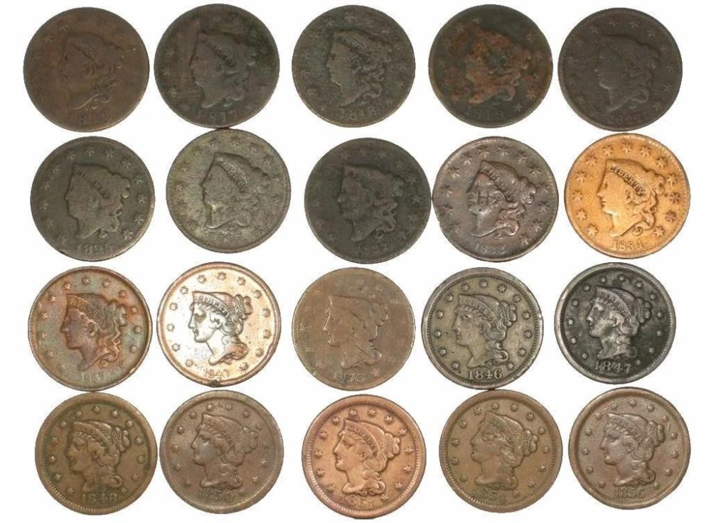 20 Different Large Cents