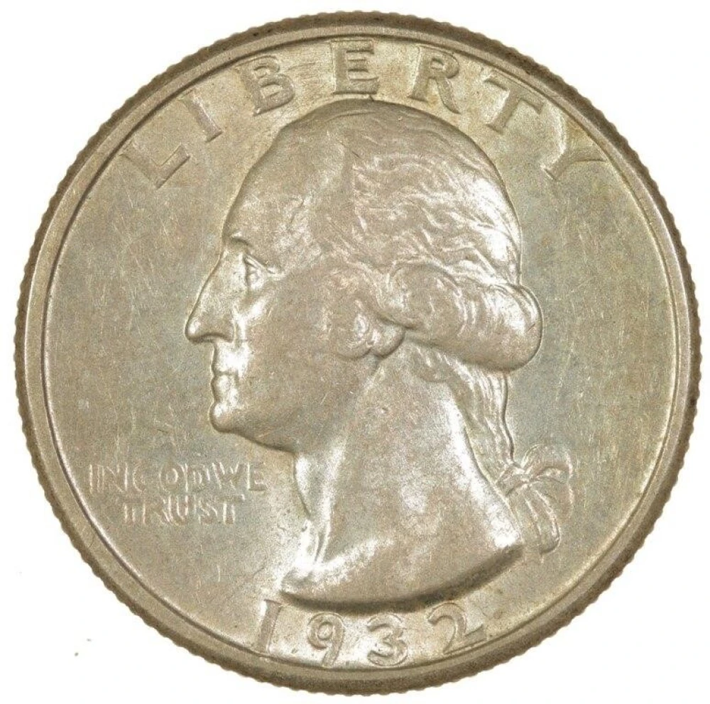 AU-58 1932-D Washington Quarter