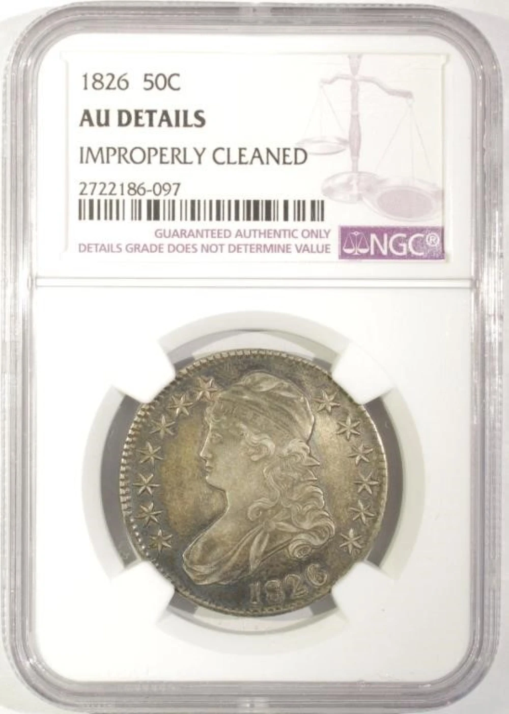 AU 1826 Bust Half Dollar