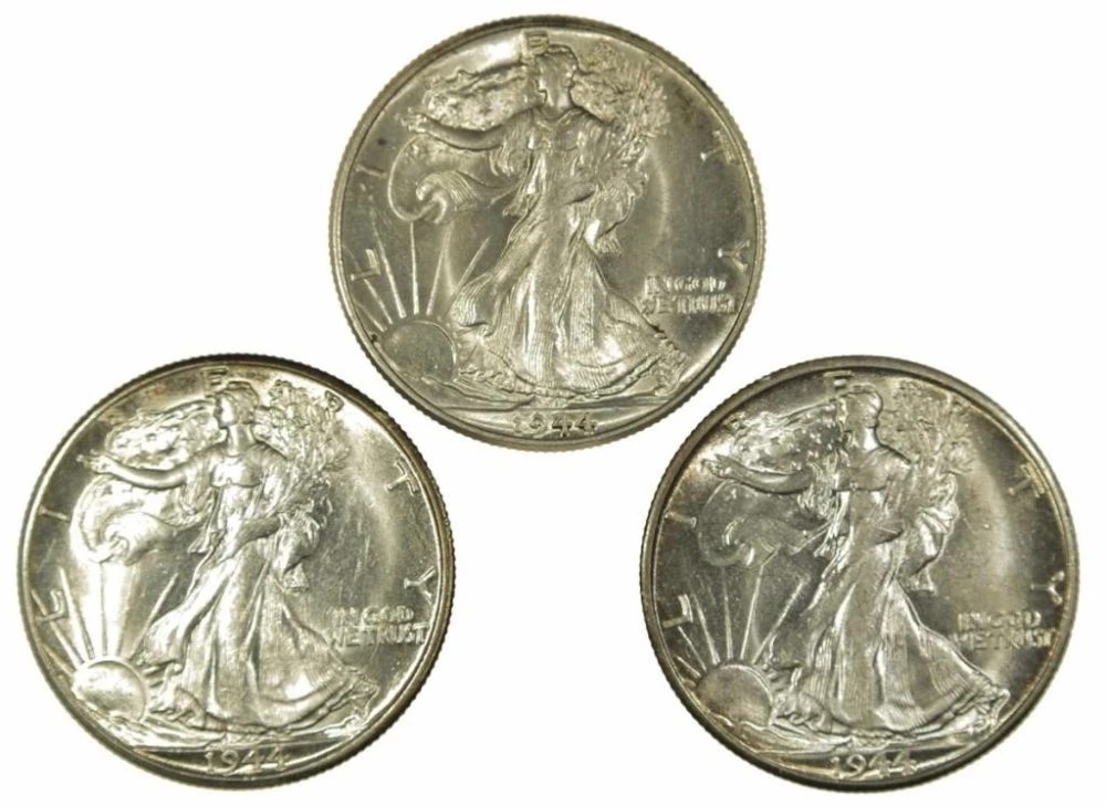 1944-P-D-S Walking Liberty Trio
