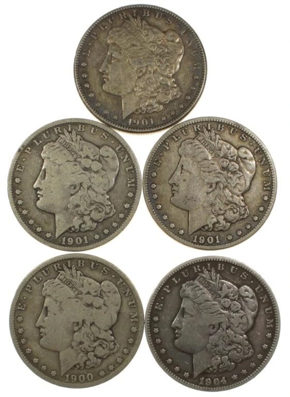5 Piece 1900's Morgan Dollar Lot