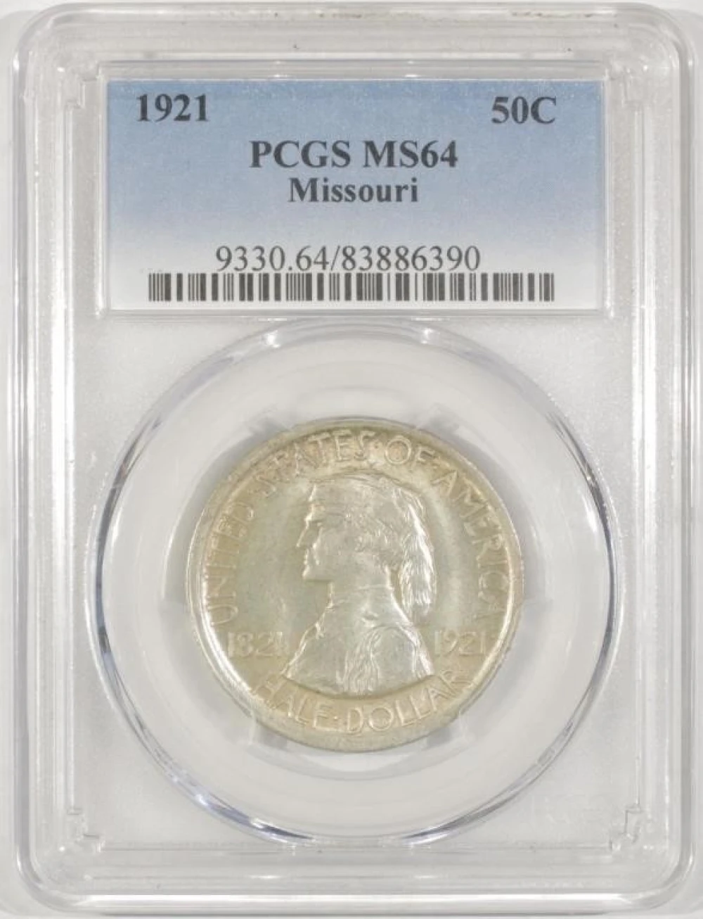 MS-64 1921 Missouri Half Dollar