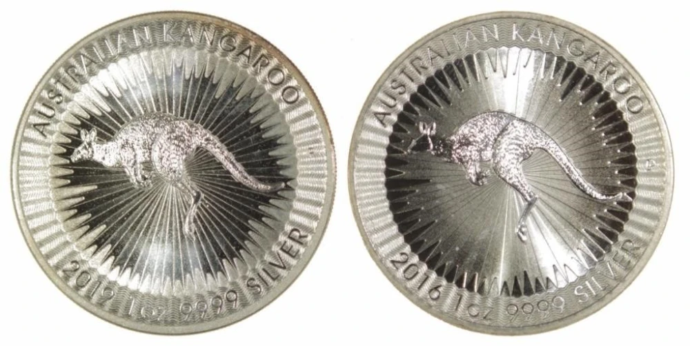 Australia. Pair of 1 oz. Silver Kangaroo Coins
