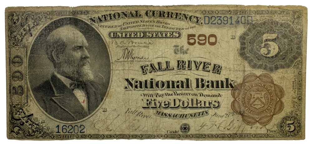 VG Series 1882 National Currency $5