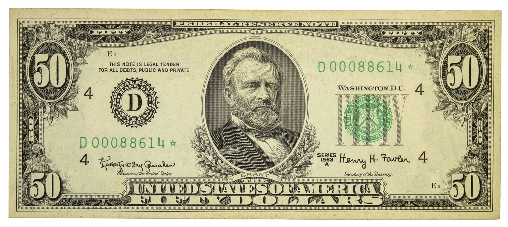 Crisp Unc Series 1963-A $50 Star Note