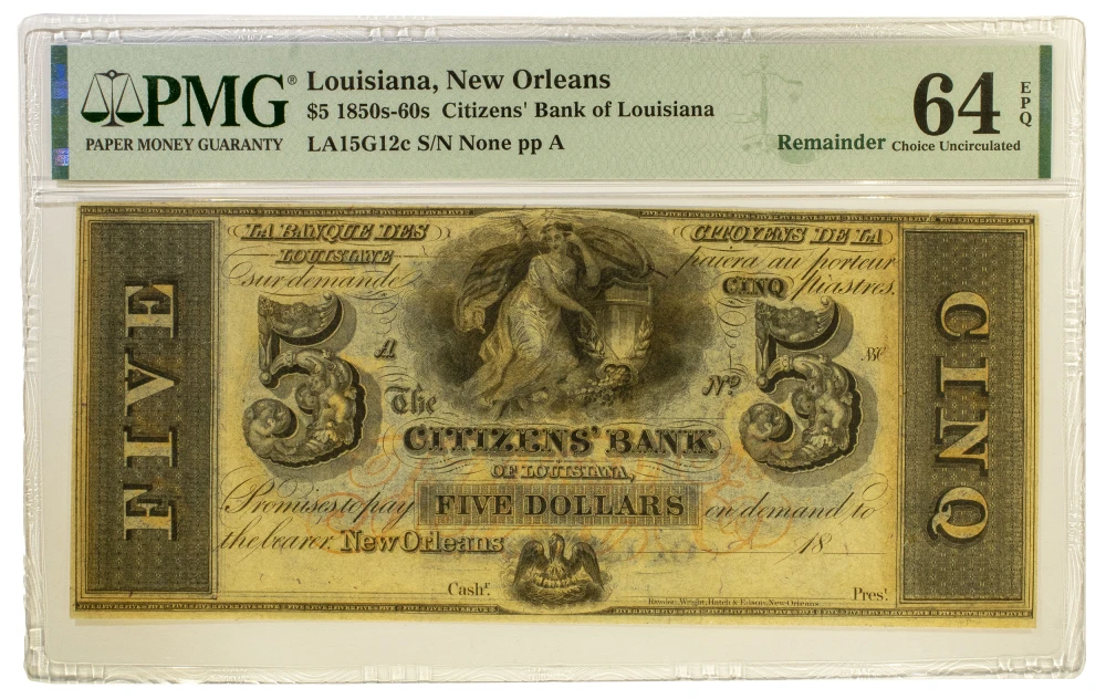 Louisiana. PMG Choice-64 EPQ $5