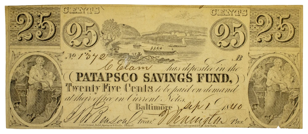 Maryland. Baltimore. 1840 25-Cents Note
