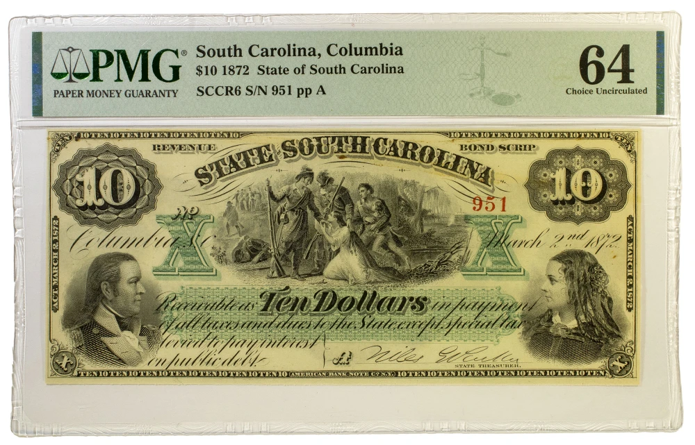 South Carolina. PMG Choice-64 $10