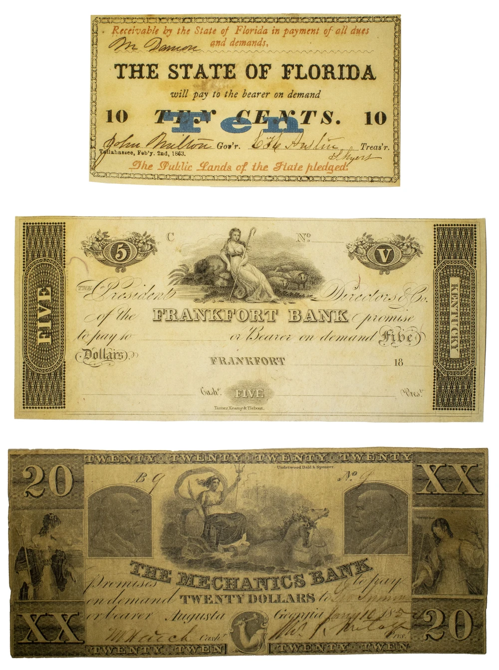 Trio of Various Southern Notes