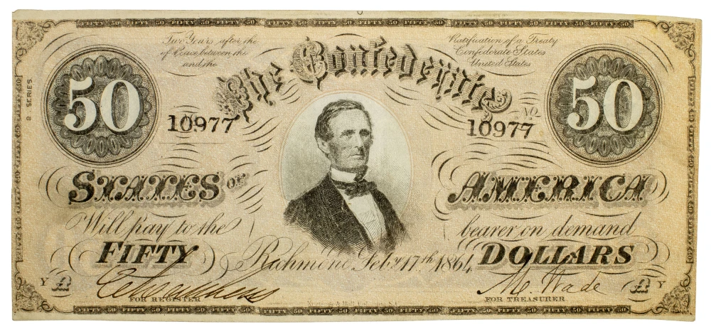Confederate States Crisp AU Series February 17, 1864 $50