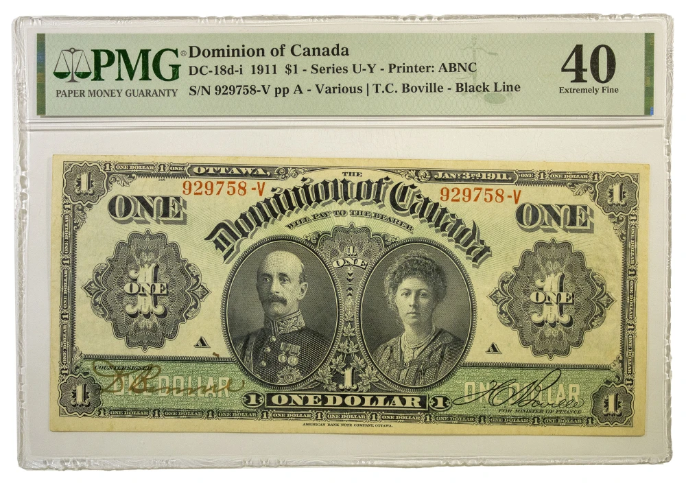Canada. Dominion. PMG EF-40 Series 1911 $1