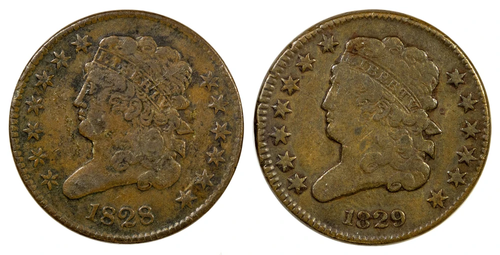 Pair of Details Classic Head Half Cents