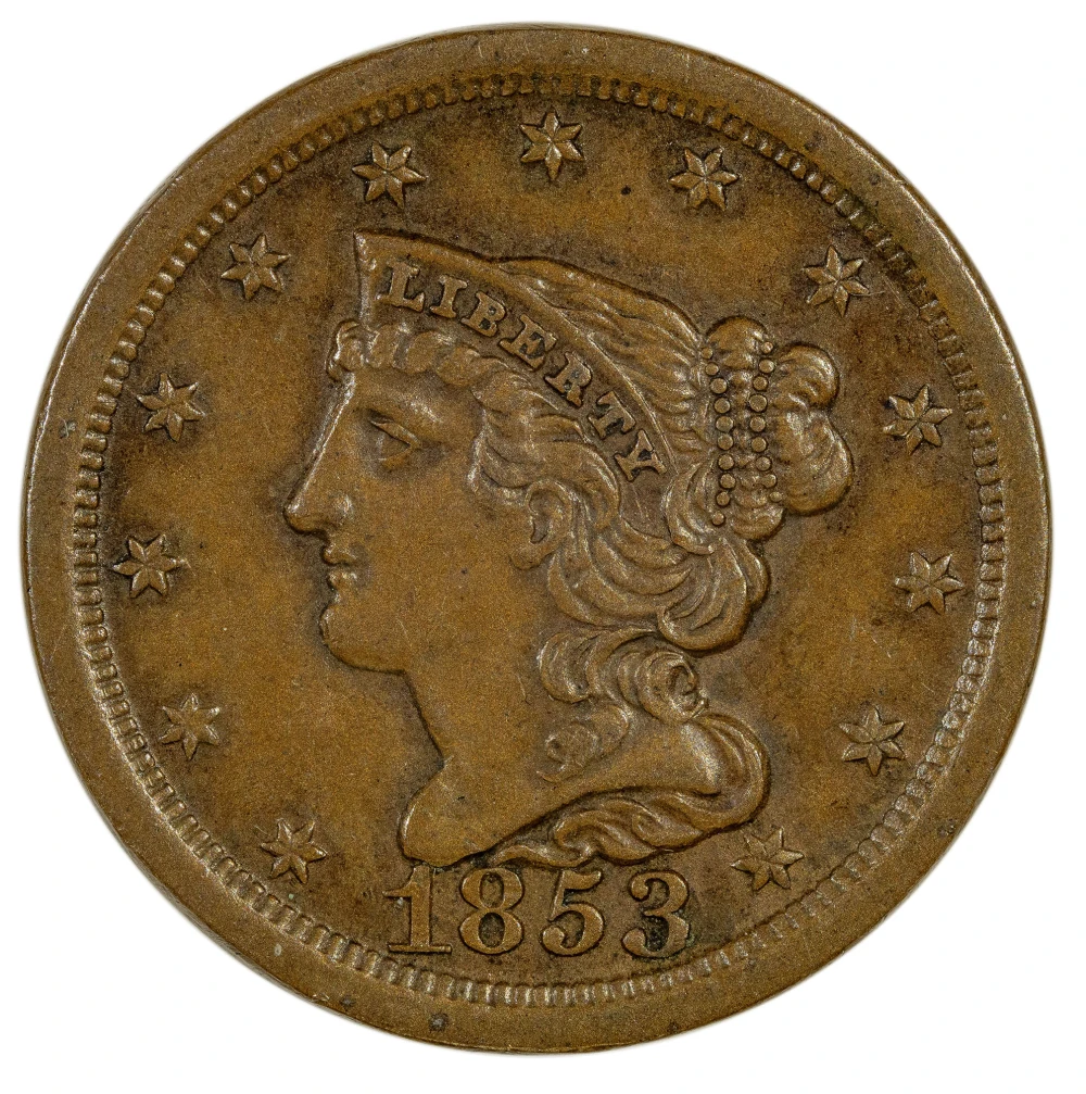 AU-50 1853 Half Cent