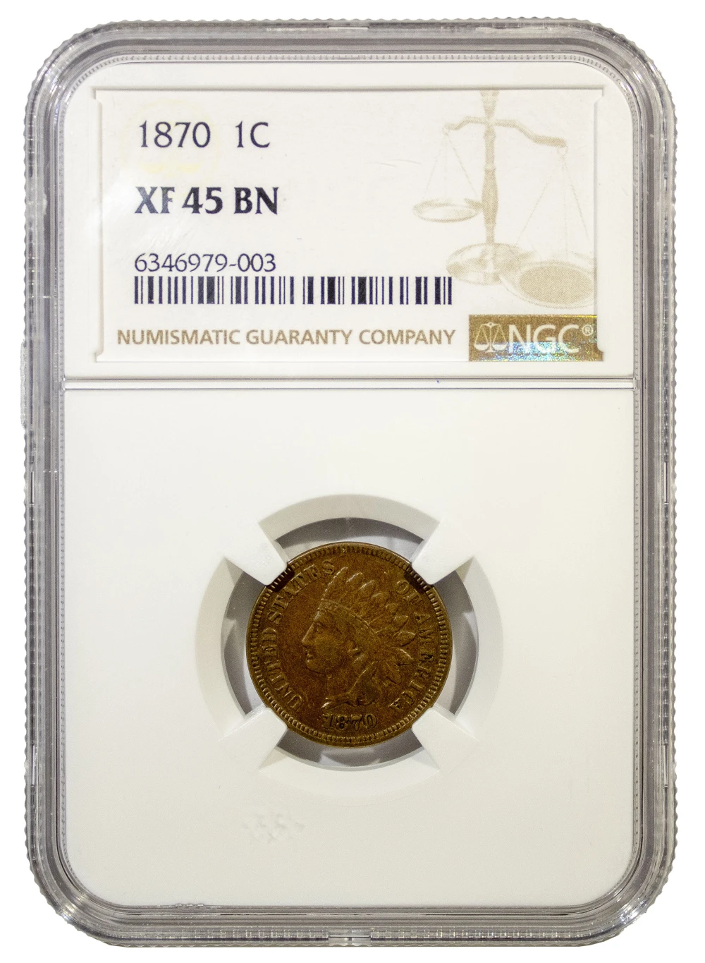 NGC EF-45 1870 Cent