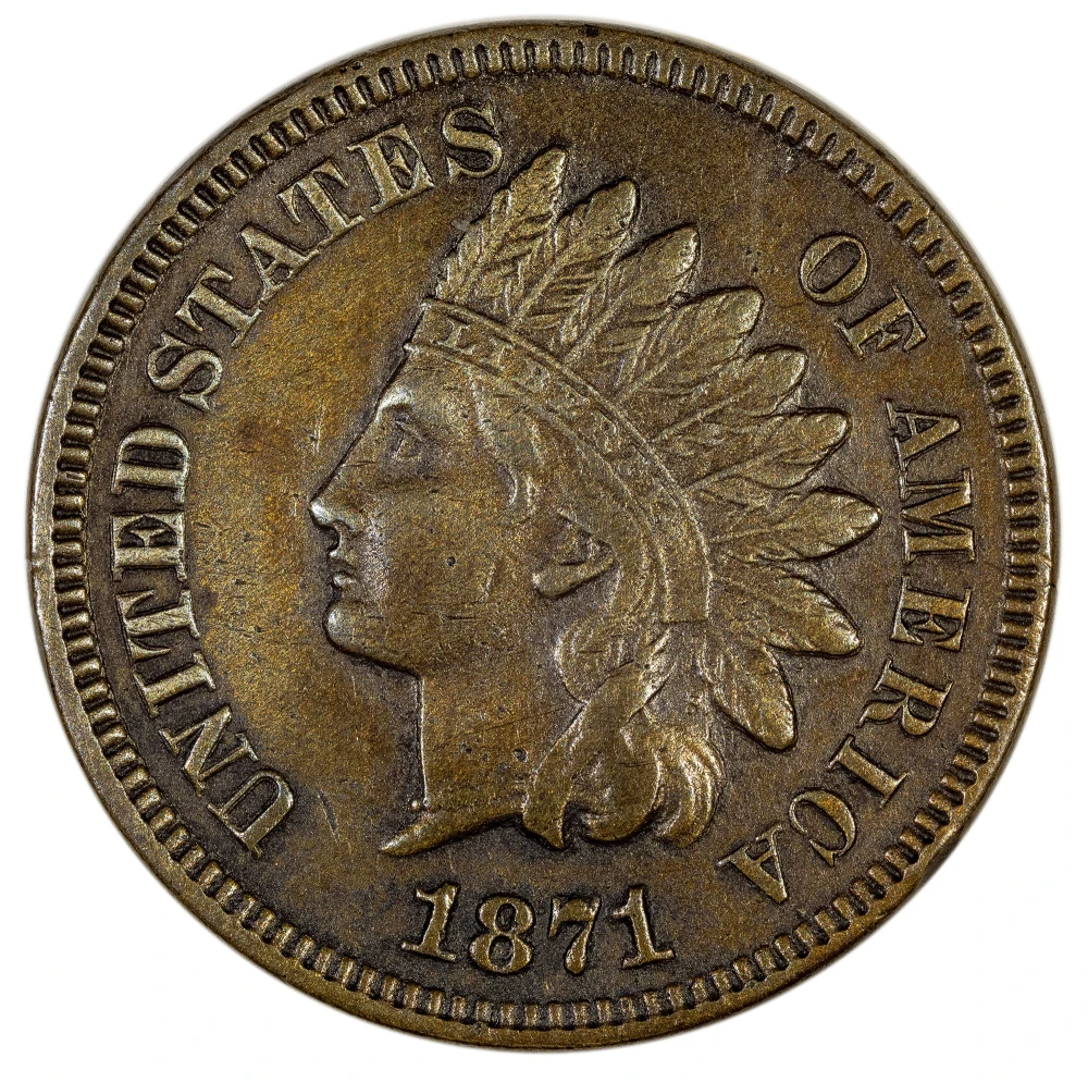AU-50 Details 1871 Cent