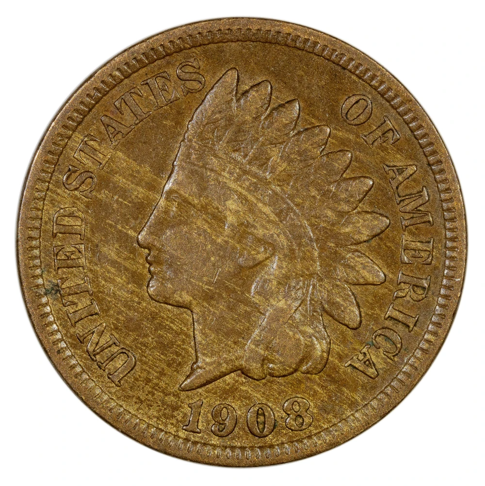 Choice EF-45 or Finer 1908-S Indian Cent