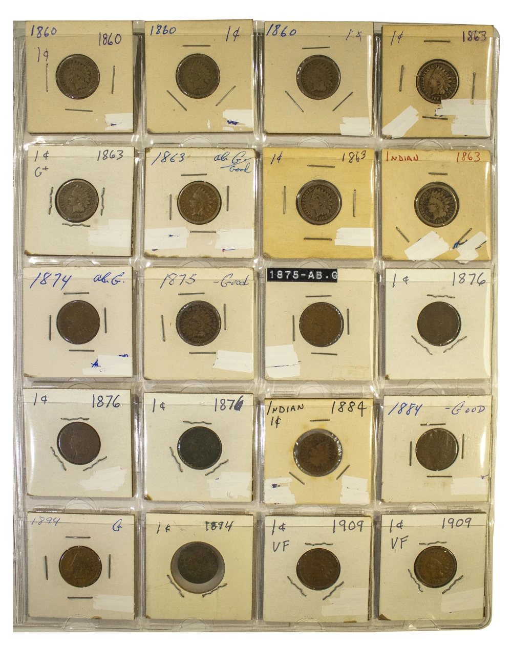 20 Piece Better Indian Cent Lot
