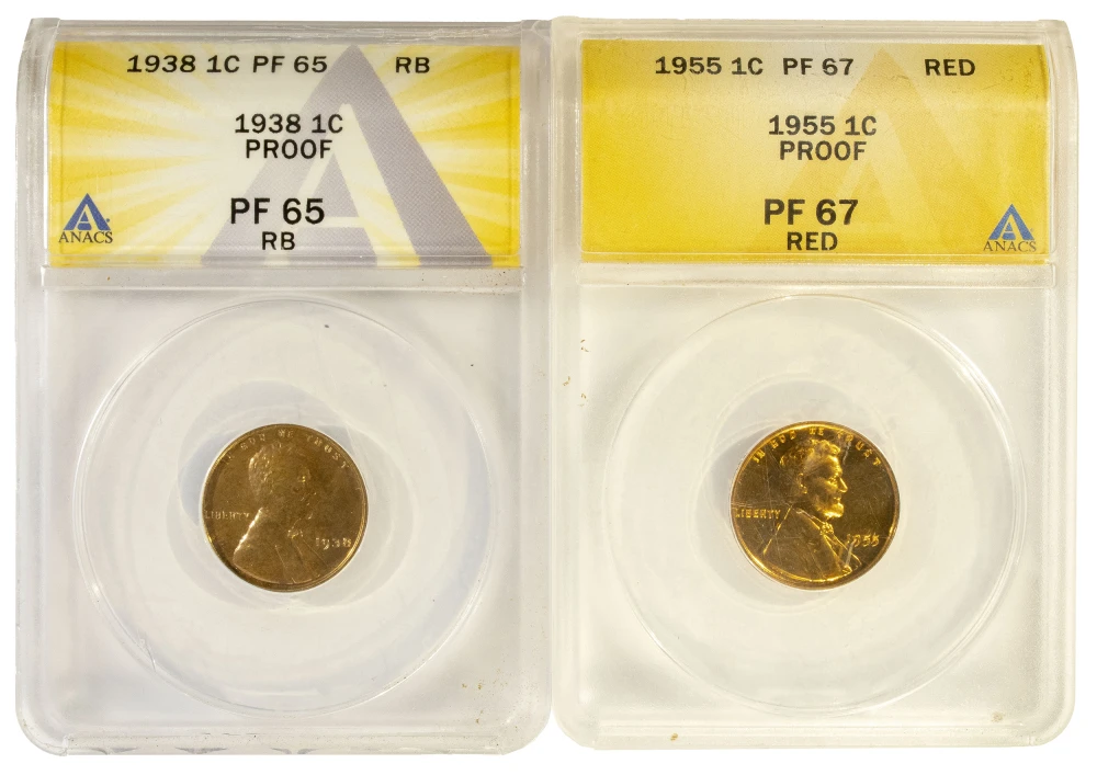 ANACS Gem Proof Lincoln Cent Pair