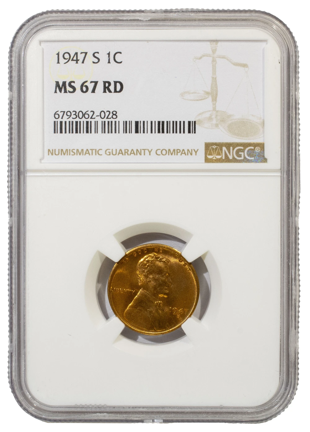NGC MS-67 RD 1947-S Cent
