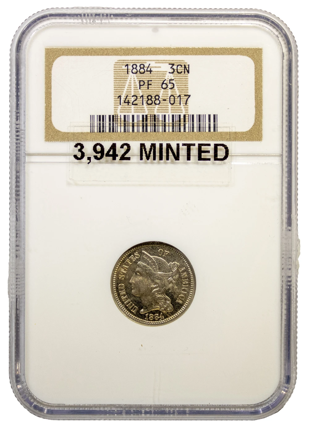 NGC Proof-65 1884 Nickel Three-Cents