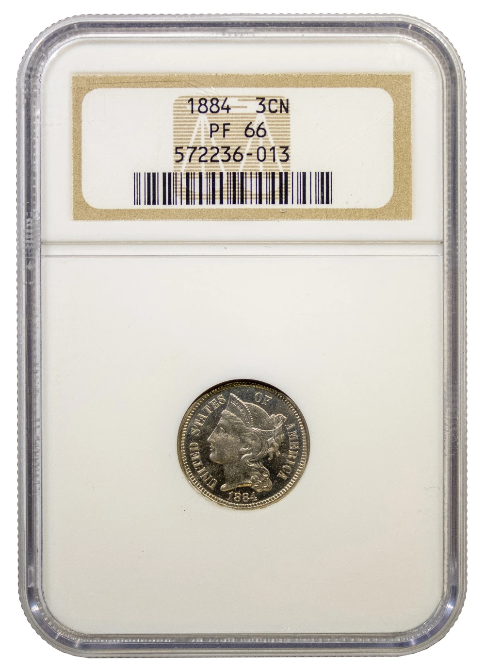 NGC Proof-66 1884 Nickel Three-Cents