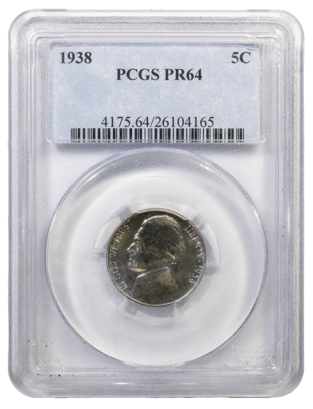 PCGS Proof-64 1938 Jefferson Nickel