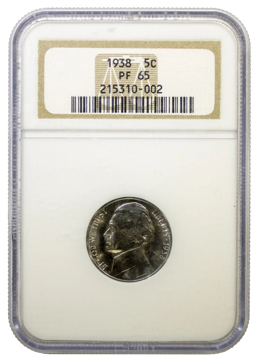 NGC Proof-65 1938 Jefferson Nickel