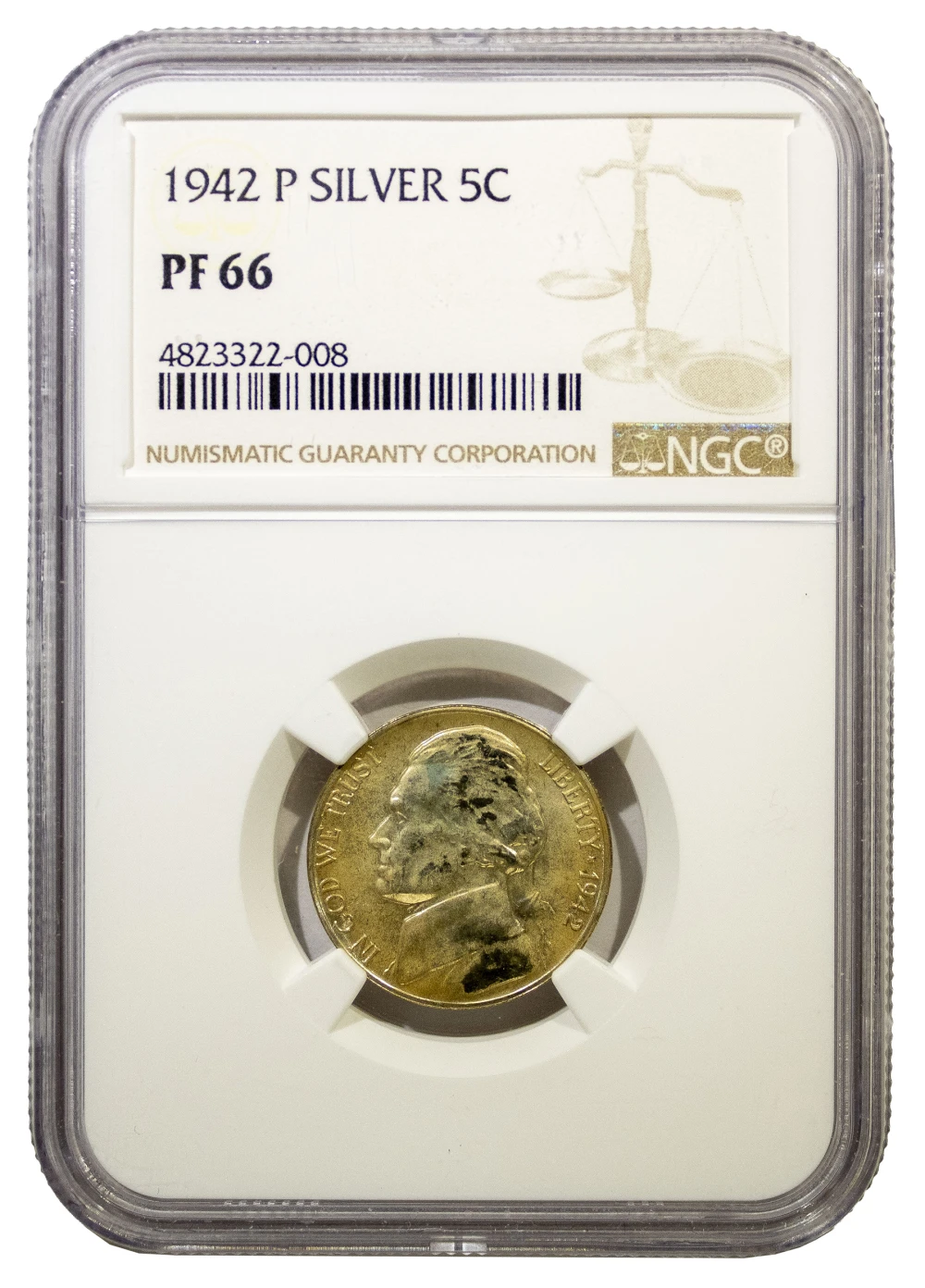 NGC Proof-66 1942-P Type II Nickel