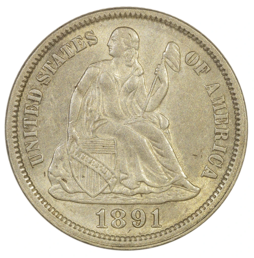 MS-60 1891 Dime