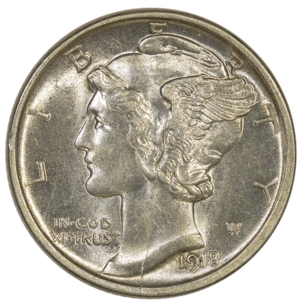 MS-60 1918-D Dime