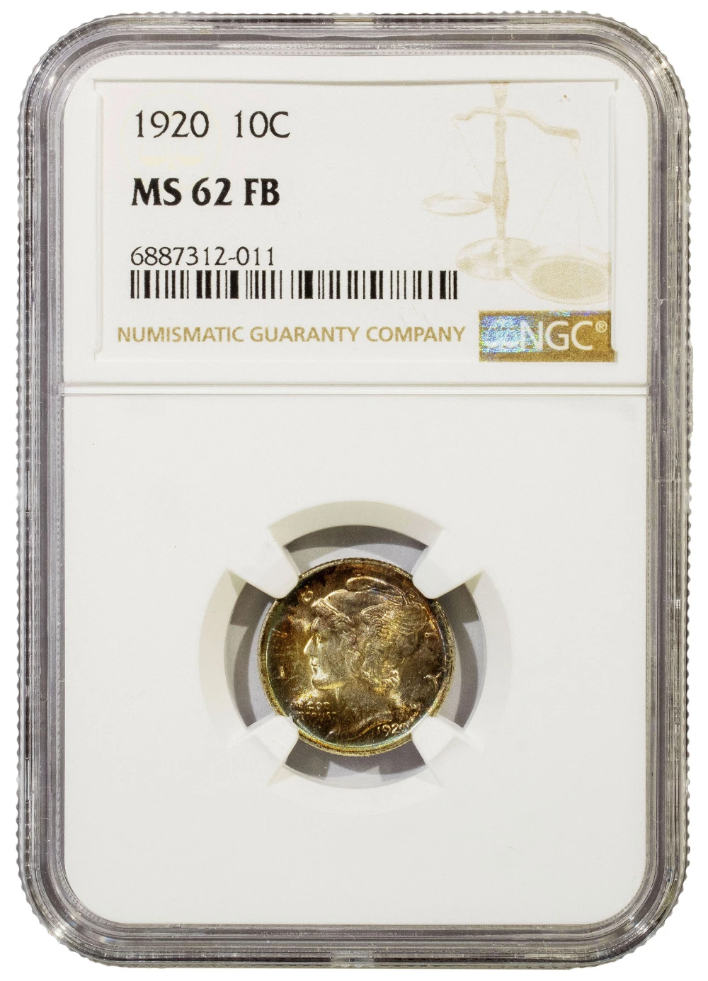 NGC MS-62 FB 1920 Dime