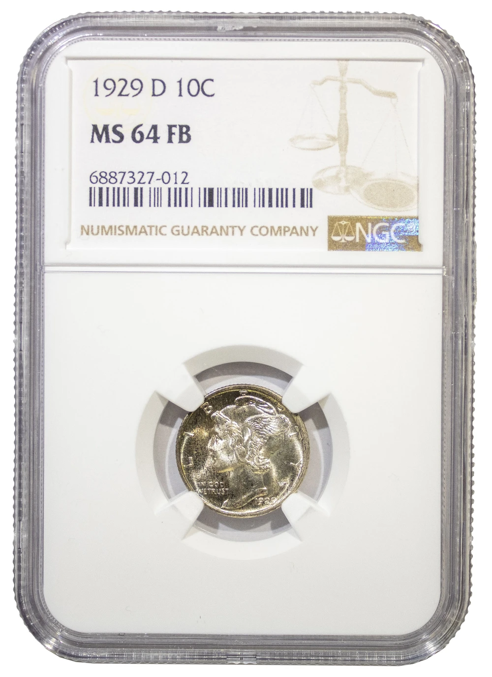 NGC MS-64 FB 1929-D Dime