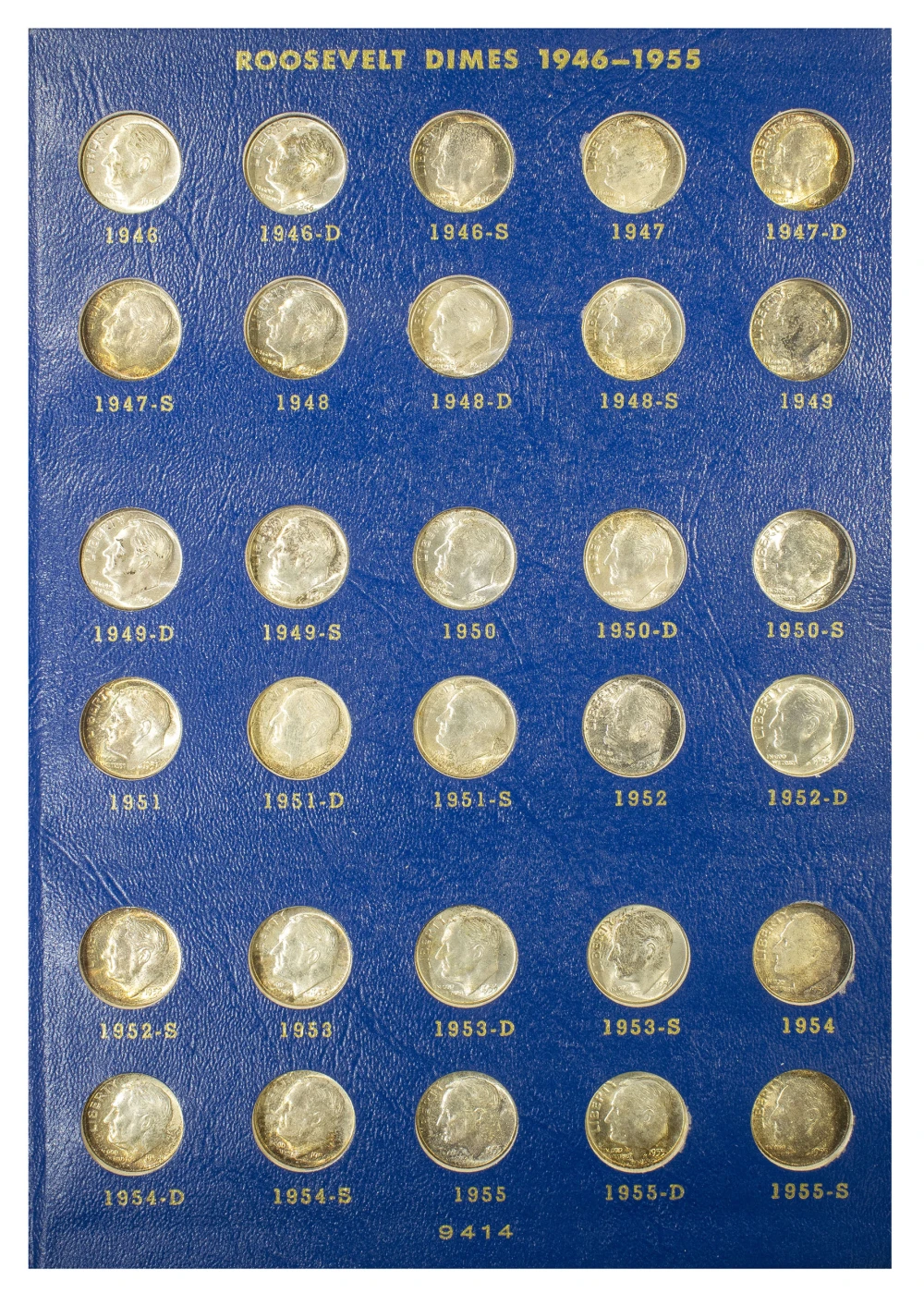 Complete Unc 1946-1964 Silver Roosevelt Dime Set