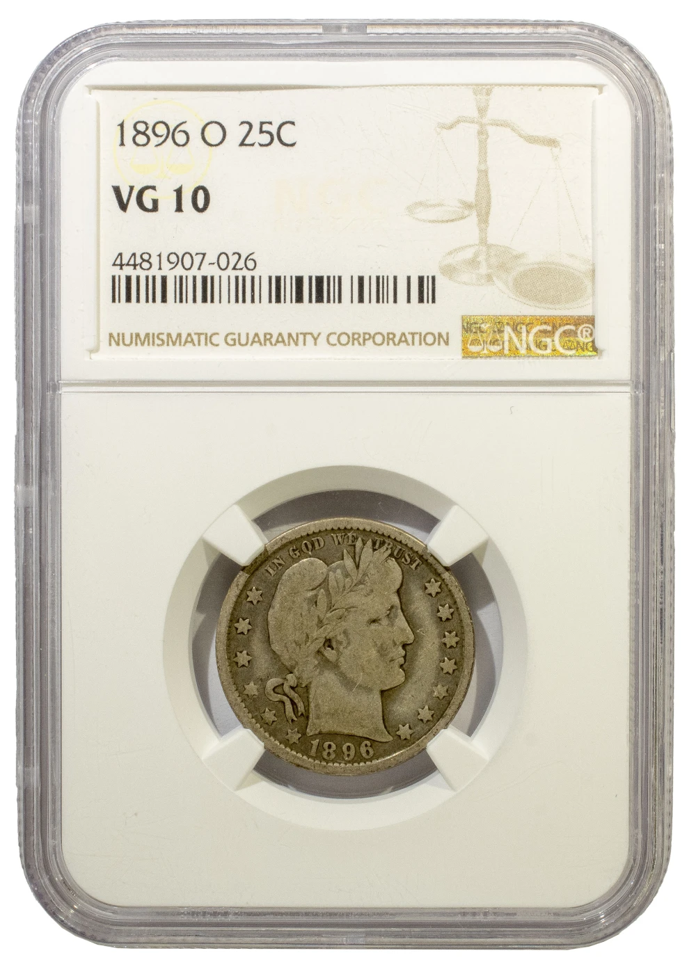 NGC VG-10 1896-O Quarter