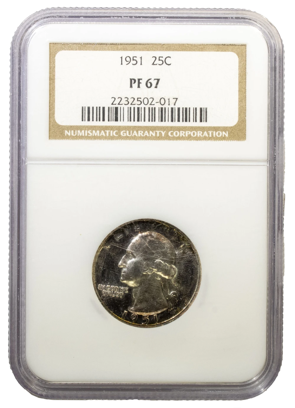 NGC Proof-67 Toned 1951 Quarter