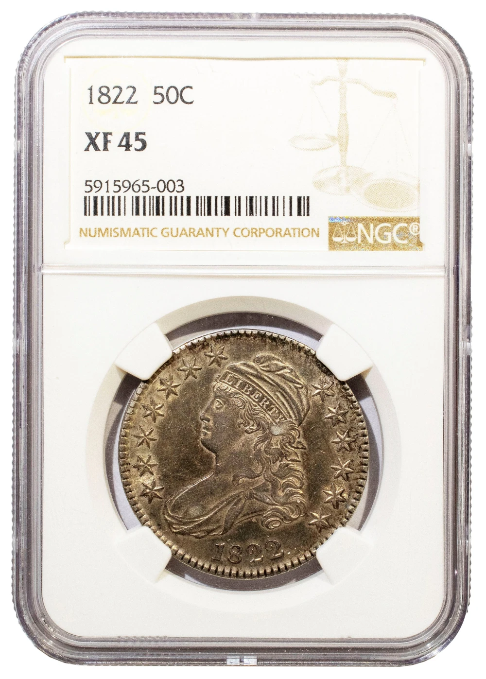 NGC EF-45 1822 Half Dollar