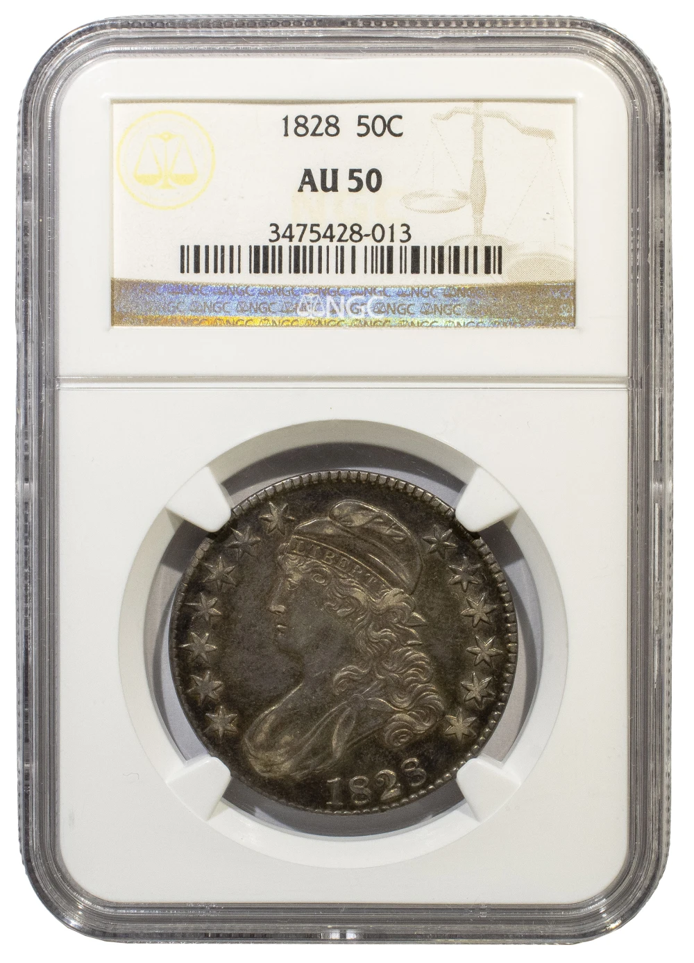 NGC AU-50 1828 Half Dollar
