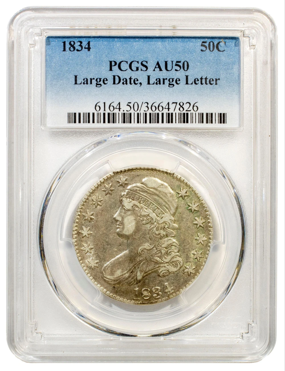 PCGS AU-50 1834 Half Dollar