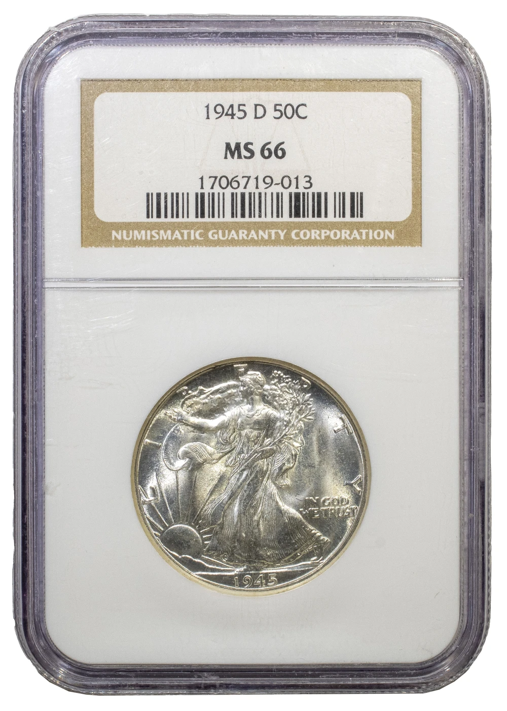 NGC MS-66 1945-D Half Dollar