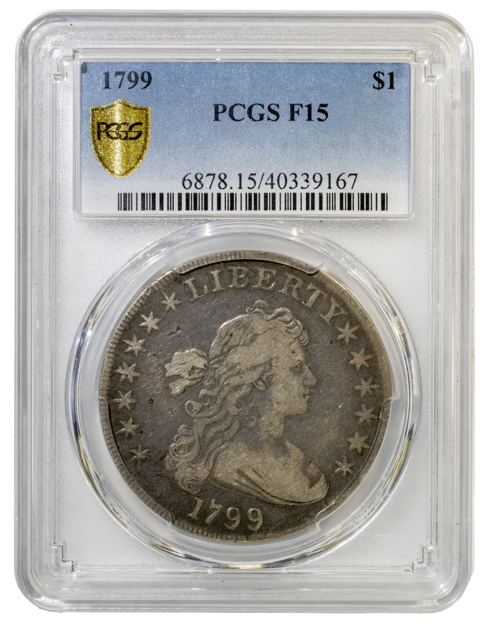 PCGS F-15 1799 Bust Dollar