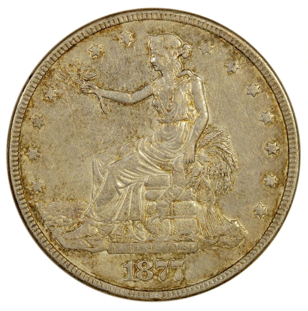 EF-45 1877 Trade Dollar