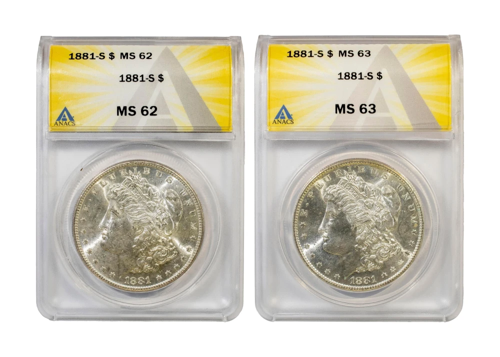 ANACS-Certified 1881-S Morgan Dollar Duo