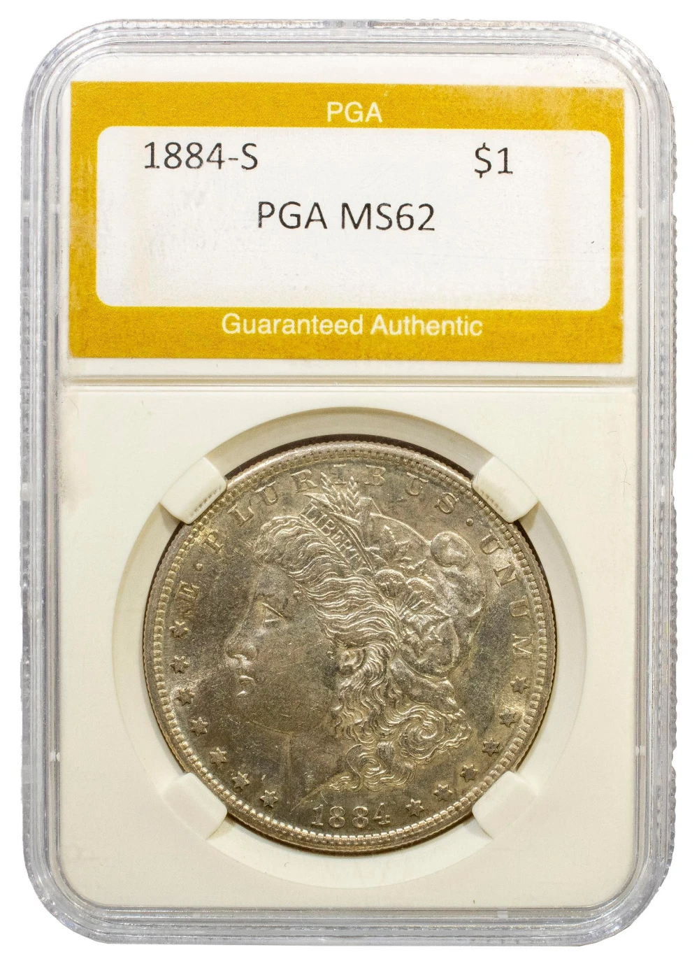 PGA MS-62 1884-S Morgan Dollar