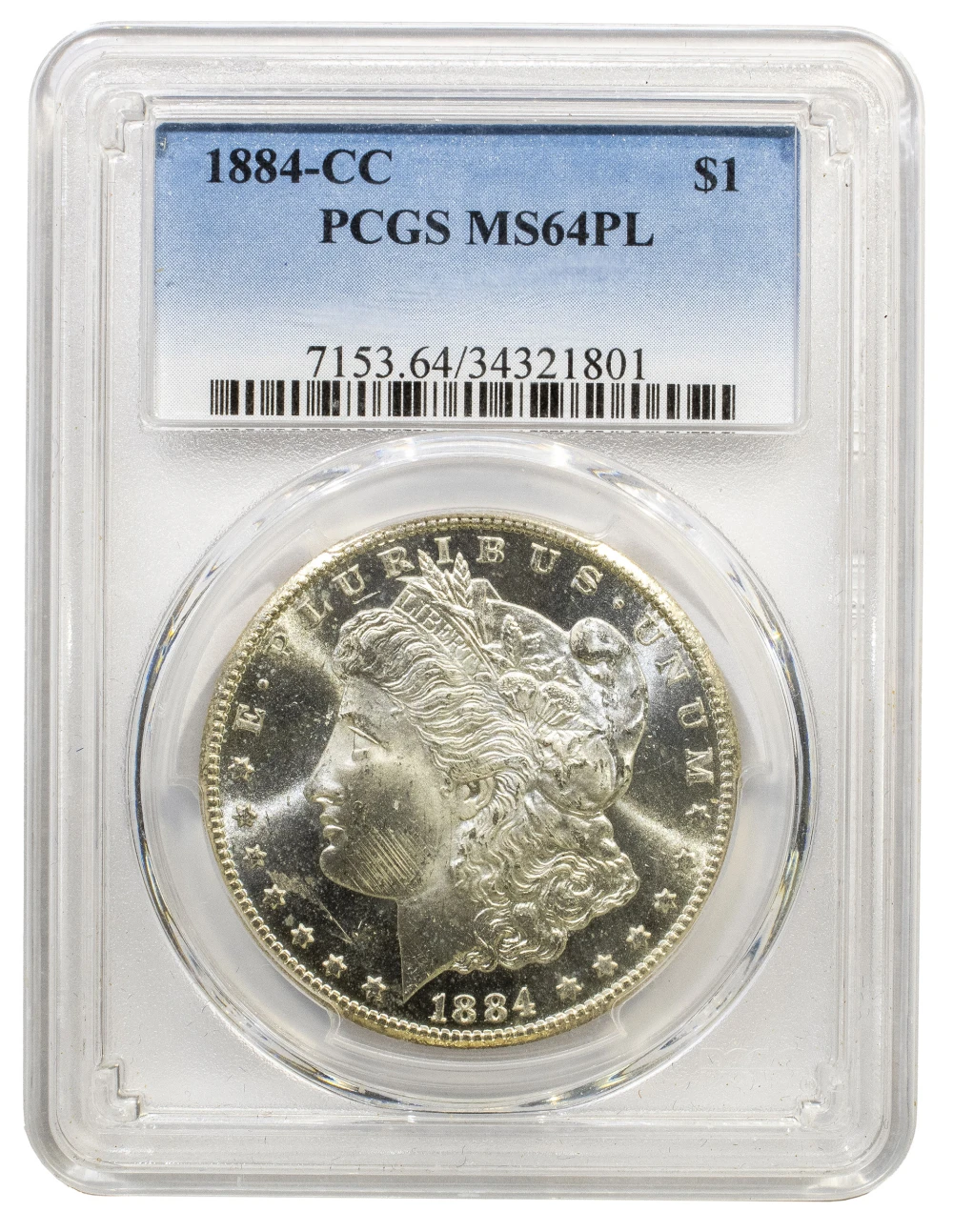 PCGS MS-64 PL 1884-CC Morgan $1