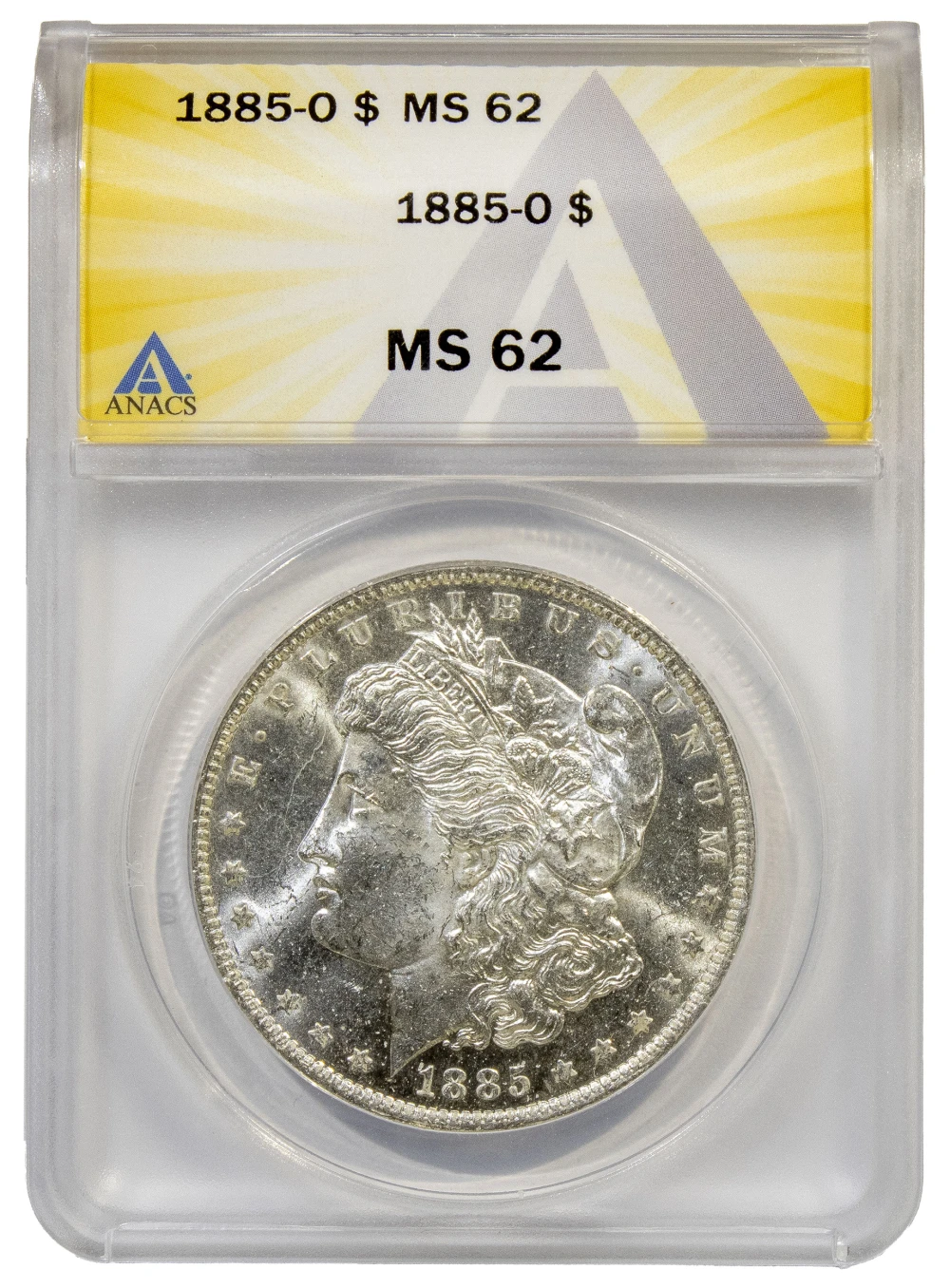 ANACS MS-62 1885-O Morgan Dollar