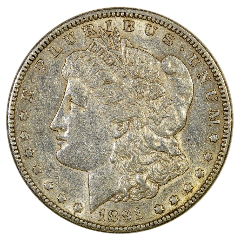 AU-50 1891-CC Morgan Dollar