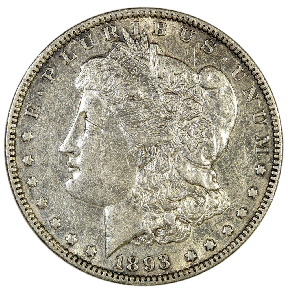 AU-50 1893 Morgan $1